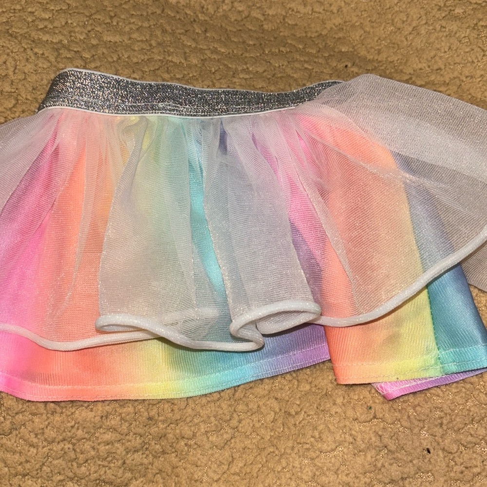 Neon Rainbow 3-6 mo garanimals girls ruffle tutu silver elastic band neon